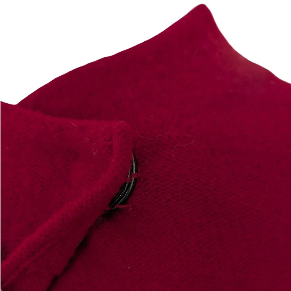 Unbranded Wool Cape Women M Red Asymmetrical Wrap Coat Old Money Minimalist‎